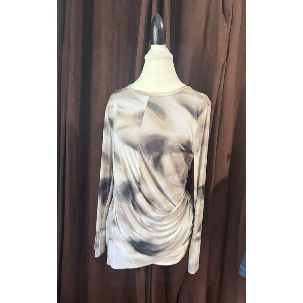 Calvin Klein Mesh Top, Large Brown/Ivory